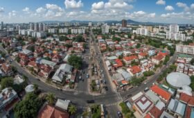 Hat Yai City Thailand wide angle shot aerial