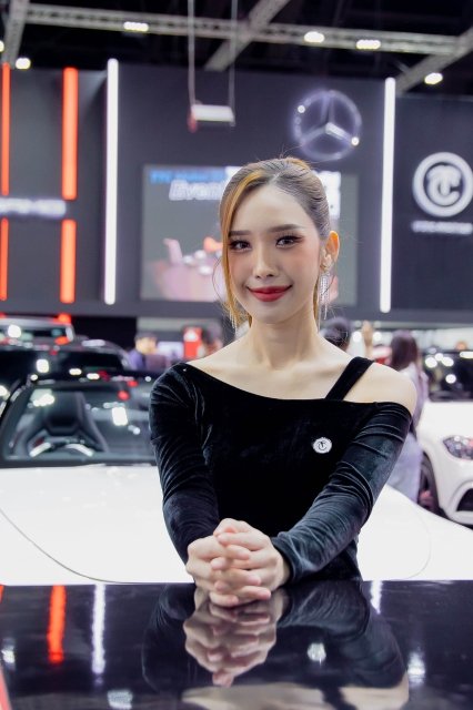 Thai presenter at car exhibition