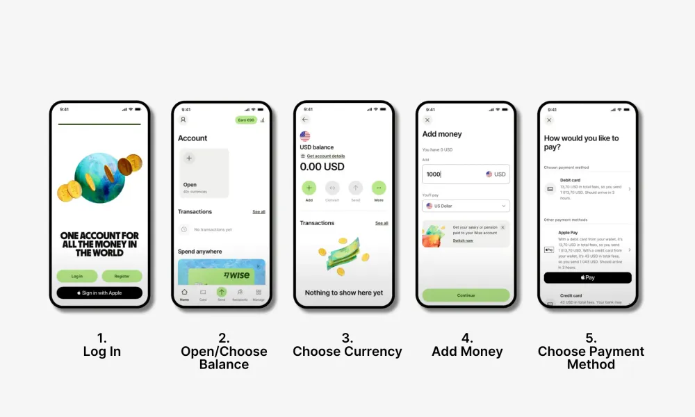How to top up Wise card with phone or laptop
